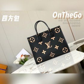 Средняя сумка LV OnTheGo Tote, модель M45495, черная с принтом