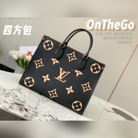 Средняя сумка LV OnTheGo Tote, модель M45495, черная с принтом