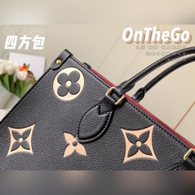 Средняя сумка LV OnTheGo Tote, модель M45495, черная с принтом