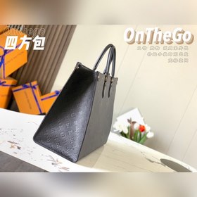 LV Модель M44925 Черный тисненый  ONTHEGO Большая сумка с тиснен