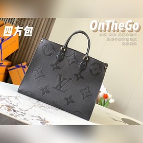 LV Модель M44925 Черный тисненый  ONTHEGO Большая сумка с тиснен
