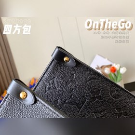 LV Модель M44925 Черный тисненый  ONTHEGO Большая сумка с тиснен