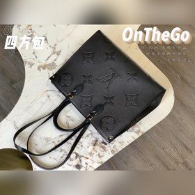 LV Модель M44925 Черный тисненый  ONTHEGO Большая сумка с тиснен