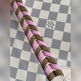 Классическая сумка LV Neverfull, модель N45295, бело-розовый, пле