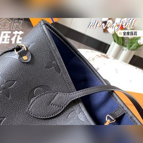 Средняя сумка LV Neverfull, модель M45685, черная с тиснением Эт
