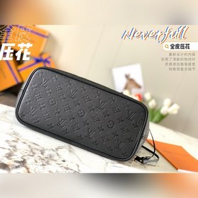 Средняя сумка LV Neverfull, модель M45685, черная с тиснением Эт