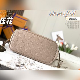 Средняя сумка LV Neverfull, модель M45686, слоновая кость с тисне