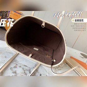 Средняя сумка LV Neverfull, модель M45684, молочно-белый с тиснен