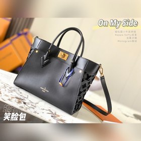 LV  Сумка On My Side, модель M53826, черная с вышивкой Сумка On