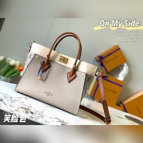 LV Сумка On My Side, модель M53826, слоновая кость с вышивкой С