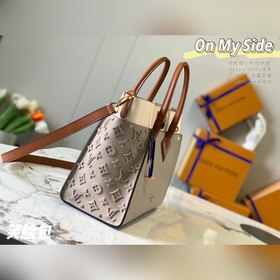 LV Сумка On My Side, модель M53826, слоновая кость с вышивкой С