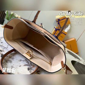 LV Сумка On My Side, модель M53826, слоновая кость с вышивкой С