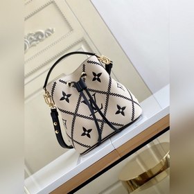 LV Модель 44022 Белый M46023 Молочно-белый Мини-сумка-бакет из к