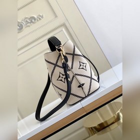 LV Модель 44022 Белый M46023 Молочно-белый Мини-сумка-бакет из к