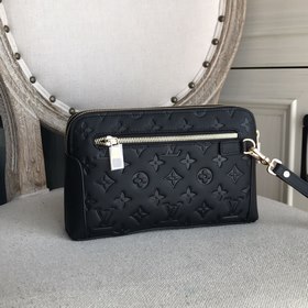 LV Ручная сумка с двойной молнией из импортной кожи верхнего слоя