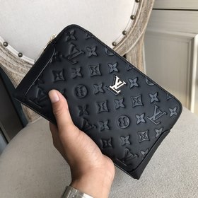 LV Ручная сумка с двойной молнией из импортной кожи верхнего слоя