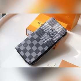 LV модель N60442 Кошелек с прямой застежкой-молнией Этот прямой