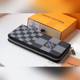 LV модель N60442 Кошелек с прямой застежкой-молнией Этот прямой