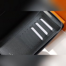 LV модель N60442 Кошелек с прямой застежкой-молнией Этот прямой
