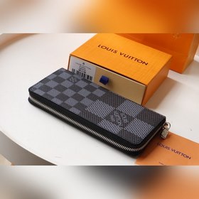 LV Модель N60442 Кошелек с прямой застежкой-молнией Этот прямой