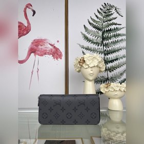 Мужской вертикальный кошелек на молнии LV, модель M62295, серый с