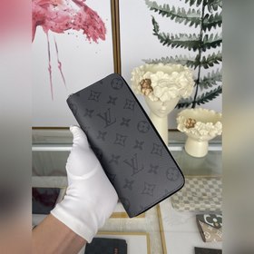 Мужской вертикальный кошелек на молнии LV, модель M62295, серый с