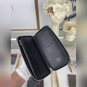 Мужской вертикальный кошелек на молнии LV, модель M62295, серый с