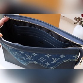 LV Pochette Voyage клатч, модель M45961, джинсовая ткань Эта сум
