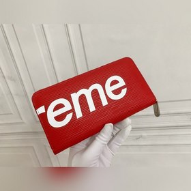 LV Модель M67541 Кошелек с одной молнией и логотипом Supreme Нов