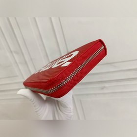 LV Модель M67541 Кошелек с одной молнией и логотипом Supreme Нов