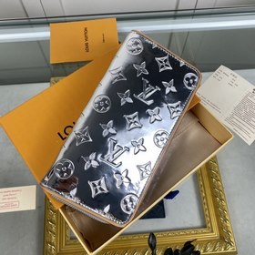 LV Модель M80808 Серебристый зеркальный кошелек с одной молнией С