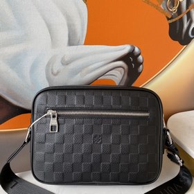 LV Мужская сумка через плечо, итальянская телячья кожа, модель： 8