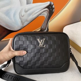LV Мужская сумка через плечо, итальянская телячья кожа, модель： 8