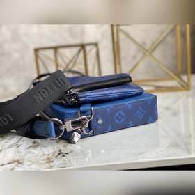 LV Модель M30848 Синий цветок Мужской комплект из трех предметов