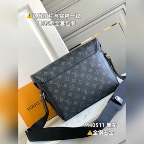 LV Модель M40511 Черная сумка-почтальон через плечо Кожа истерич