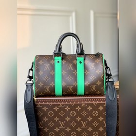Дорожная сумка LV Keepall, модель M46249, старый принт/зеленый К