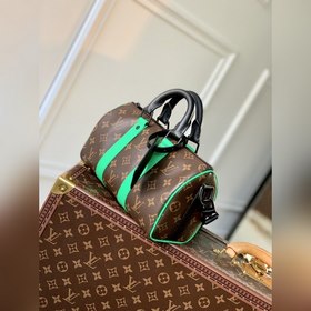 Дорожная сумка LV Keepall, модель M46249, старый принт/зеленый К
