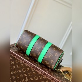 Дорожная сумка LV Keepall, модель M46249, старый принт/зеленый К