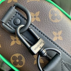 Дорожная сумка LV Keepall, модель M46249, старый принт/зеленый К