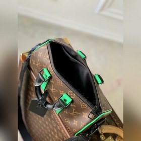 Дорожная сумка LV Keepall, модель M46249, старый принт/зеленый К