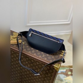 Поясная сумка LV Campus, модель N50022, синяя с тиснением Новая