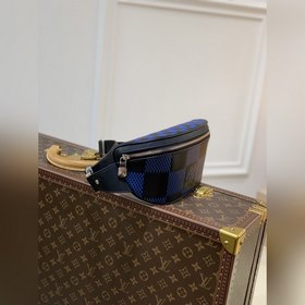 Поясная сумка LV Campus, модель N50022, синяя с тиснением Новая