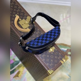 Поясная сумка LV Campus, модель N50022, синяя с тиснением Новая