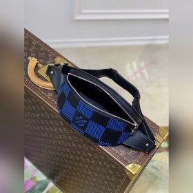 Поясная сумка LV Campus, модель N50022, синяя с тиснением Новая 
