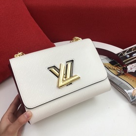 Средняя сумка LV Twist Denim Компактный внешний вид, изящная изог