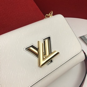 Средняя сумка LV Twist Denim Компактный внешний вид, изящная изог