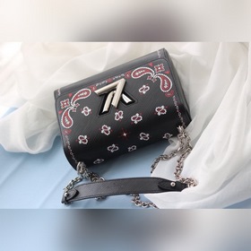 LV Капюшон с принтом Twist, сумка среднего размера Средняя сумка 