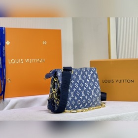 LV Джинсовый синий Модель M57782 57790 Coussin Маленькая сумка Су
