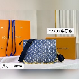 LV Джинсовый синий Модель M57782 57790 Coussin Маленькая сумка Су