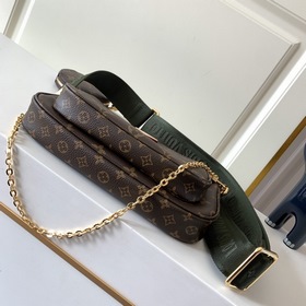 LV Модель M44813 Зеленая сумка с цепочкой через плечо Кожа являет
